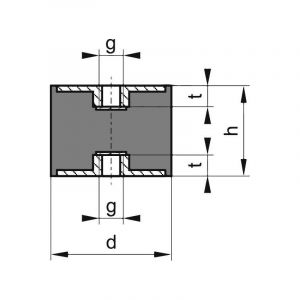 FP Silent bloc caoutchouc C50x30mm M10 - 4053569070461