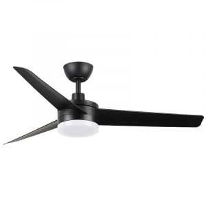 M Ledme - Ventilateur de plafond avec lumière LED Noir Curve, télécommande, moteur DC 40W+Light Led 18W, 6 vitesses, Silencieux, 3 Pales, 132 cm, fonction été-hiver, minuterie. LM8813