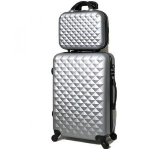 CELIMS - Valise Moyenne avec Vanity / Trousse de Toilette 35cm Rigide et Légère | Taille Soute 20kg 65cm | Gris