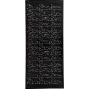 Creotime Stickers Peel Off - Noir - Motif Menu - 1 Planche de 10x23 cm