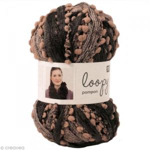 Image de Rico Design Laine écharpe Loopy pompon - Dégradé pastel 100 g Pelote de 100 g de laine acrylique Loopy pompon, - 1 pelote = 1 à 2 écharpes
