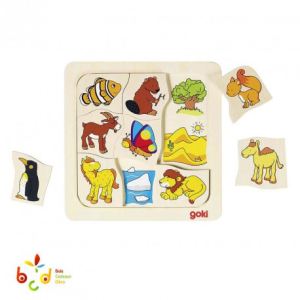Goki 56725 - Puzzle Où est-ce que j'habite ? 9 éléments