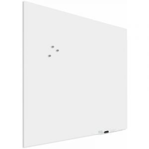 Tableau en verre Premium avec fixation aveugle - 100x100 cm - Blanc