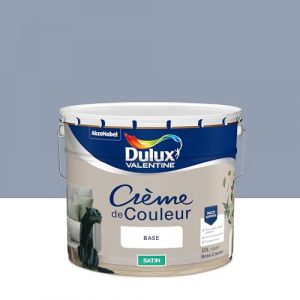 Dulux Valentine Crème de Couleur - Peinture multi-supports intérieure - Satin Lune Cendrée 10 L
