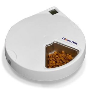 Closer Pets Mangeoire automatique pour animaux de compagnie à cinq repas avec inserts en acier inoxydable (C500)