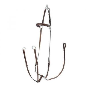 Horze Collier de chasse réglable pour chevaux - cuir - brun clair - Taille 105