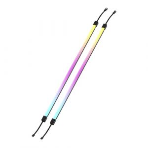 Corsair LS350 Aurora Bandes Lumineuses RGB 350mm – 2 Bandes de LED RGB à Diffusion Magnétique – +5V ARGB Header ou iCUE Controller – Câble Adaptateur ARGB vers iCUE 3 Broches Inclus