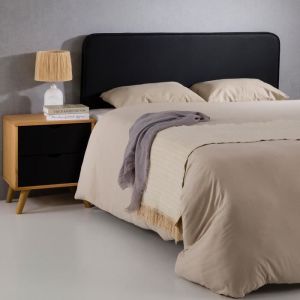 Idimex Tête de lit simili cuir noir, à fixer au mur, 160 cm
