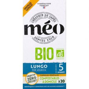 Image de Méo Café Capsule Lungo Bio - Pack de 100 Capsules