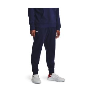 Under Armour Pantalon de Jogging en Polaire UA Rival survêtement Homme, Bleu Marine/Blanc, S