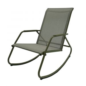 Pantone Fauteuil à bascule en acier et textilène kaki