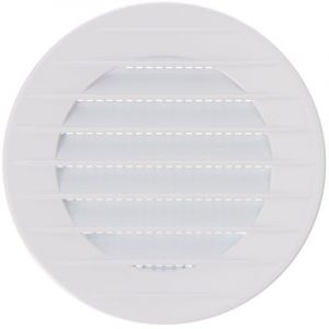 EDM - Grille de ventilation ronde encastrable avec moustiquaire fabriqu&eacute;e en abs de couleur blanche &Oslash;7cm &Oslash;10cm