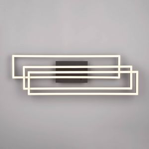 Reality Leuchten Plafonnier Corso R64423132, métal noir mat, avec LED 36 Watt, télécommande