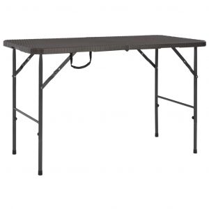 VidaXL Table de jardin pliante HDPE Marron Aspect de rotin