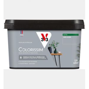V33 Peinture intérieure Colorissim Satin Vapeur verte 2,5L