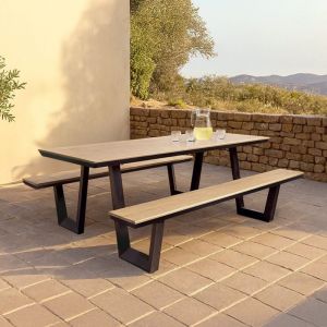 Cemonjardin Table de pique-nique en aluminium et polywood