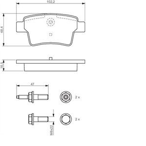 Bosch BP1110 - 4 Plaquettes de frein Arrière