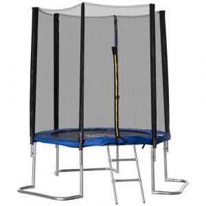 Homcom Trampoline enfant &Oslash; 2,23 m 6 poteaux accessoires inclus bleu