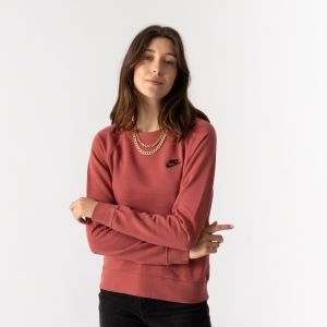 Nike Sweat Capuche - W Nsw Essntl Flc Crew - Rouge Femme XS