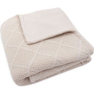 Jollein Couverture en polaire Check Knit Oatmeal (100 x 150 cm)