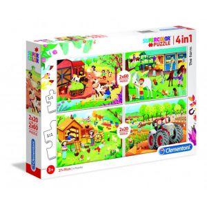 Clementoni SuperColor 2x20 + 2x60 pi&egrave;ces - La Ferme