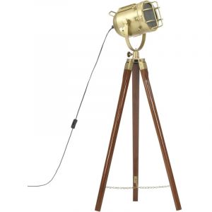 VidaXL Lampadaire à trépied Bois de manguier massif 97 cm