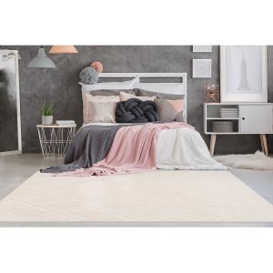 Arte Espina Paris Prix - Tapis Imprimé Losange Fait Main monroe Iii Crème 120 X 170 Cm