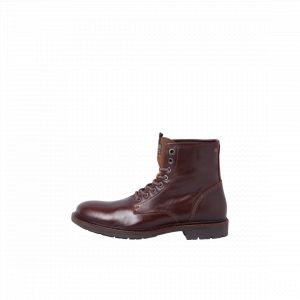 Jack & Jones Bottes homme marron lacets cuir Raj