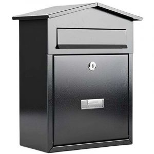 Avizar Bo&icirc;te aux lettres murale - 36x29x10.8cm - &Eacute;tanche - Toit inclin&eacute; - M&eacute;tal galvanis&eacute;
