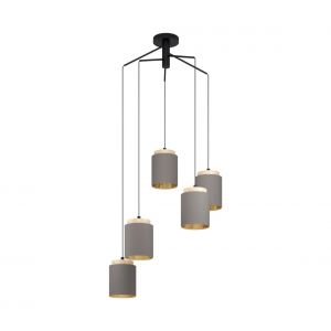 Image de Eglo Suspension ALBARIZA Noir, Brun, 5 lumières - Moderne - Intérieur - ALBARIZA - Délai de livraison moyen: 10 à 14 jours ouvrés. Port gratuit France métropolitaine et Belgique dès 100 €.