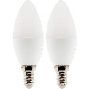 Image de Elexity Lot de 2 ampoules LED flamme 5,2W E14 470lm 2700K (Blanc chaud)