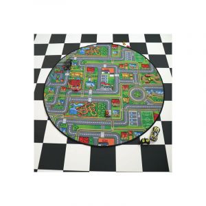 Tapis rond de jeu enfant - Circuit de voiture - Ville - Ø 150 cm