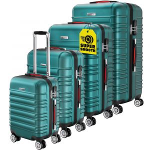 Monzana Set de 4 valises rigides vert voyages rangement