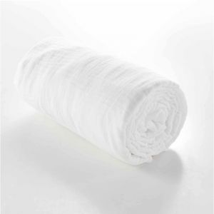Linge - Drap Housse Gaze de coton - Bonnet 30 Cm - Plusieurs Tailles - Plusieurs Coloris - 180x200cm - Blanc.