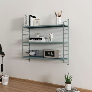 Étagère murale Strängnäs à 3 niveaux modulables 50 x 60 x 15 cm gris bleu [en.casa]