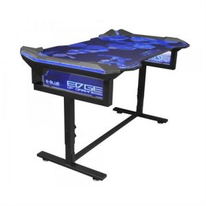 E-blue Bureau Gamer Rétro Eclairé LED RGB Largeur 1m35 - EGT004 pour Gaming avec hauteur ajustable