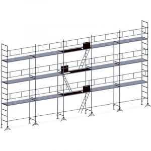 Echafaudage ES49 ma&ccedil;on 128 m&sup2; Garde-corps complet