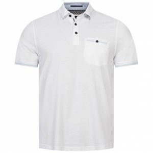 Ted Baker Tortila Stripe Collar Hommes Polo 242808-BLANC