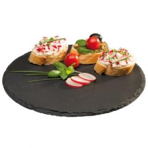 APS Plat en ardoise naturelle, diamètre: 280 mm, anthracite