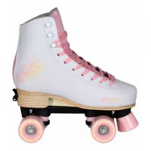 Roller Quad junior ajustables PLAYLIFE Classic Pale Rose - Blanc