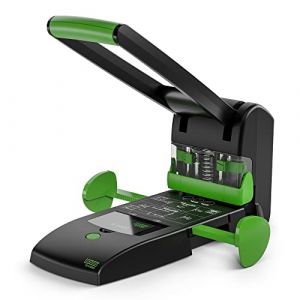 Novus B 2200 re+new Perforateur (200 feuilles, 2 et 4 trous, appareil entièrement métallique avec revêtement en plastique 78% plastique recyclé) Noir vert