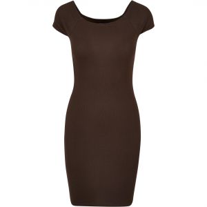 Urban classics Robe côtelé à épaule dénudées femme