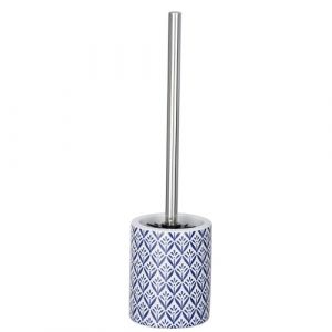 Image de Wenko 23207100 Brosse WC Lorca Bleu, Céramique, Ø 10 x 39 cm