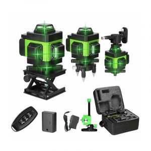 Niveau Laser 4D 16 lignes Horizontales et Vertical a 360 degres Auto-nivelantes ¡À3¡ã avec Batterie 6000 mAh et Supports de levage et de mural
