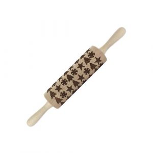 Rouleau à pâtisserie en bois motif noël 39 cm Fackelmann Noël ref 3154450