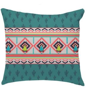 Image de Coussin coton multicouleur avec pompons 40x40cm