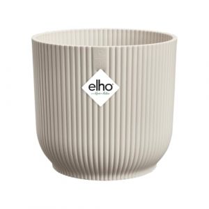Elho Cache-pot rond en plastique blanc lin Vibes &oslash;30cm