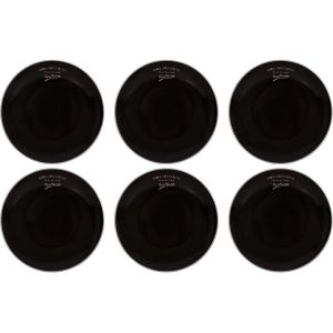 Antic Line créations Assiettes en grès noir Bonne dégustation (Lot de 6) Assiettes plates - 27 cm