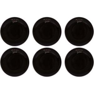 Antic Line créations Assiettes en grès noir Bonne dégustation (Lot de 6) Assiettes plates - 27 cm