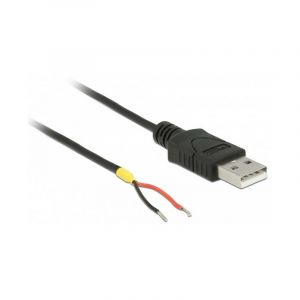 Delock Câble usb 2.0 Type-A mâle alimentation 2 fils ouverts 1,5 m, idéal pour Raspberry Pi (85664)